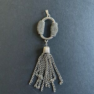 Vintage Sarah Coventry silver tassel pendant